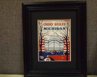 Vintage 1925 Ohio State- Michigan Official football program print ready for framing