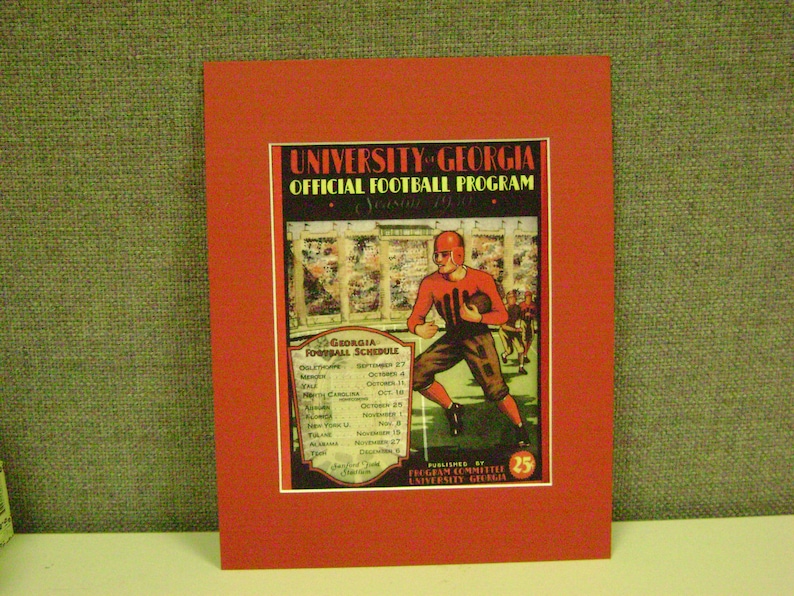 Vintage 1930 UGA Official Season Football Program Print Ready Etsy