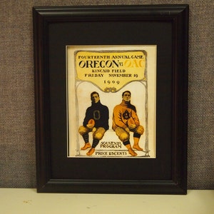 Vintage 1909 Oregon vs OAC Official football program, ready for framing