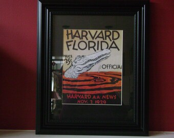 Vintage 1929 Harvard-Florida Official football program print ready for framing