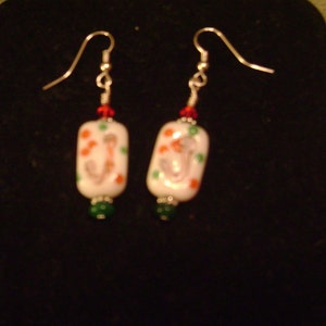 Festive Candy Cane earrings, ready for the holidays image 1