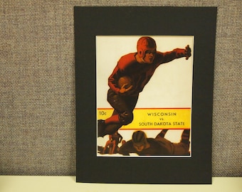 Vintage 1929 Wisconsin-South Dakota Official football program print ready for framing