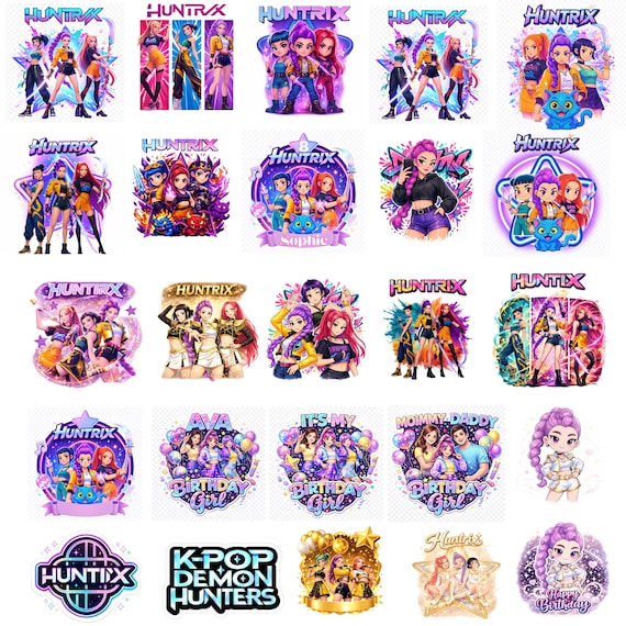 80+ KPop Demon Hunters PNG  SVG  – Idol Group Shirt Designs, Girl Dinner Huntrix png design, Saja Boys Girls Bands Png, Digital Download
