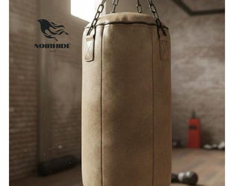 Saco de boxeo relleno/vacío, saco de boxeo de cuero, saco de entrenamiento de Muay Thai y kickboxing, equipo de gimnasio