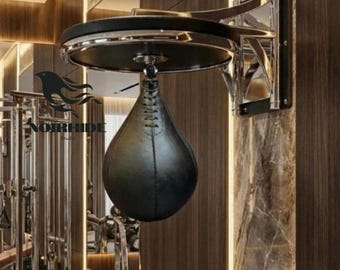 Custom Leather Speed Ball Boxing Bag, Handmade Punching Bag for Training & Fitness