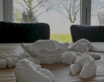 Articulated Skeleton Sea Creatures | 3D Printed Poseable Ocean Animals, Gothic Desk Decor