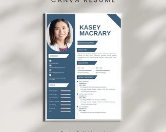 Plantilla de currículum profesional, CV ejecutivo para gerentes, portafolio profesional editable, regalo para solicitud de empleo