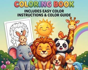 Libro para colorear de animales para niños (PDF)