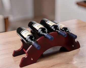 Portabottiglie in legno, ornamento decorativo, portabottiglie da tavolo, portabottiglie da tavolo, portabottiglie decorativo, elemento decorativo per bar domestico, ornamento in legno