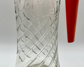 Vintage Anchor Hocking TANG Pitcher (1960s–70s) – Retro Glass Jug w/ Orange Lid