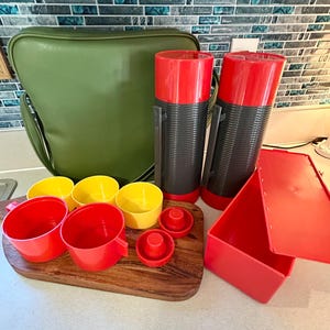 Vintage Thermos Picnic Set - Etsy