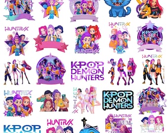 Huntrix Kpop Demon Hunters PNG SVG, Kpop Idol Group Shirt design,Girl Dinner Png,Saja Boys Girls Bands Png,Huntrix fan,Digital Download