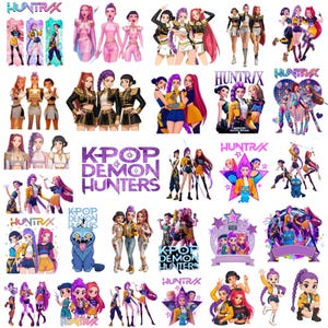 Kpop Demon Hunter PNG SVG, Kpop Idol Group Shirt, Huntrix png design, Saja Boys Girls Bands Png, Huntrix fans,Digital Download