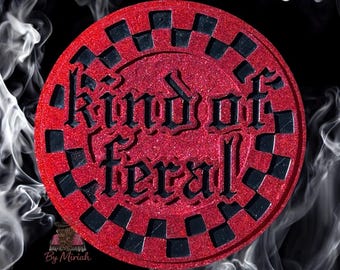 Kind Of Feral Checkered Round Car Freshener, Freshie