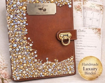 Carpeta de lujo para el cuidado del hogar / Organizador A5 para el cuidador, registro de gastos, diario