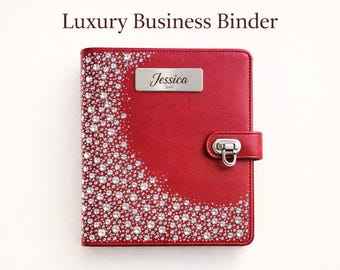 Carpeta de lujo para pequeñas empresas / Carpeta empresarial A5 / Organizador de agente de seguros, registro de gastos, diario