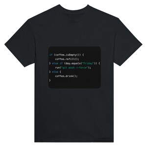 Java Coffee Code Tee-Shirt– Funny Programmer Gift, Tech Office Decor image 4