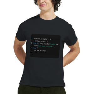 Java Coffee Code Tee-Shirt– Funny Programmer Gift, Tech Office Decor image 6