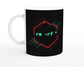 rm -rf Keramiktasse - Lustiges Programmierer Geschenk,Linux Humor