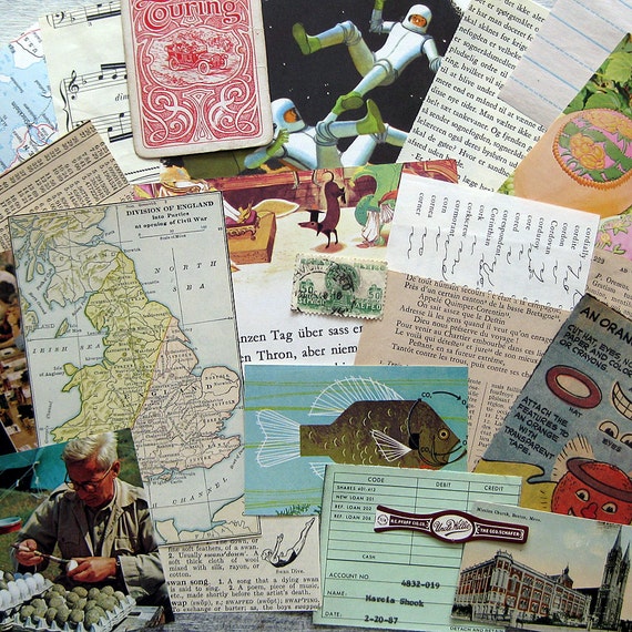 Items similar to Vintage Paper Ephemera PackSmallSized Collection in