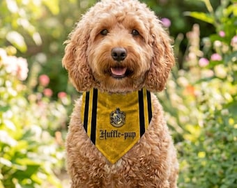 HarryPotter Huffle-pup dog bandana - double sided