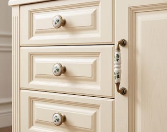 Vintage Cabinet Handles Drawer Pulls Decorative Furniture Hardware Kitchen Handles Ceramic Style Pulls Dresser Handles Cabinet Hardware