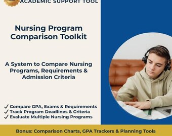 Nursing Program Comparison Toolkit | Admission Strategy, Pre-Nursing Guide (Digital Download)