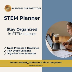 STEM Semester Planner | Science, Engineering Study Organizer (Digital Download)