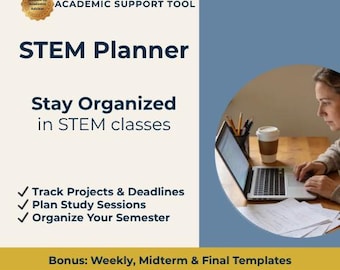 STEM Semester Planner | Science, Engineering Study Organizer (Digital Download)