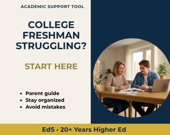 College Freshman Parent Guide | Help Your Student Stay Organized | First Semester College Tips | Academic Success System | Parent Support