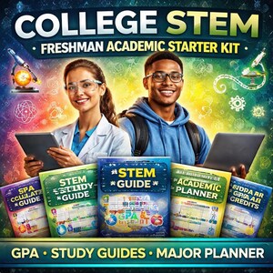 STEM Freshman Academic Tool Bundle | GPA-Rechner | GPA verstehen | College Credits Handbuch | Wie zu lernen | Haupt-Planer