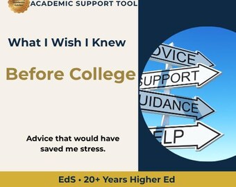 College Advice Cards | Freshman Survival Tips, Student Guidance (Digital Download)
