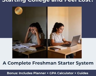 College eerstejaars plannerkit | GPA-calculator, studiesysteem, studiepuntengids (digitale download)