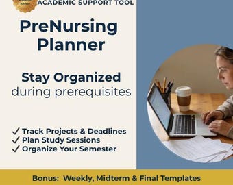 Pre-verpleegkundige semesterplanner voor iPad | GoodNotes Digital Study Organizer (digitale download)