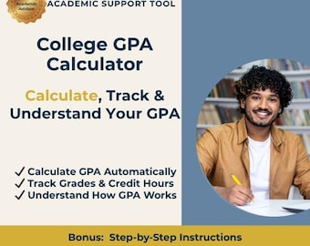 Automatic GPA Calculator Spreadsheet | Excel Academic Planner (Digital Download)
