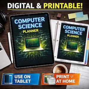 Computer Science Planner | Hyperlinked Academic Organizer | GPA Tracker | Study System for CS Students