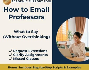 How to Email Professors Guide | College Student Templates (Digital Download)
