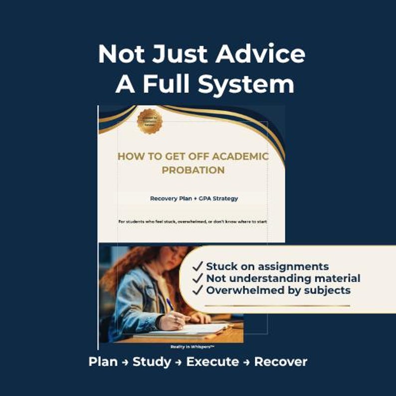 Academic Probation Recovery Plan | GPA Boost System, Study Strategy ...