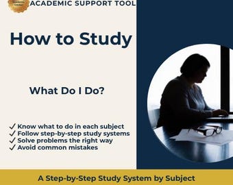 Study System by Subject | College Academic Help Tool (Digital Download)