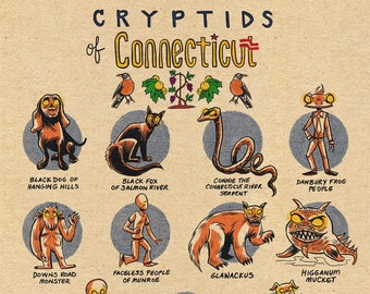 Famous Cryptids of Michigan 5 X 7 Print - Etsy
