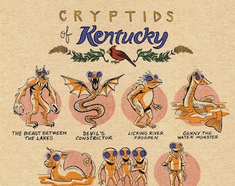 Famous Cryptids of Kentucky Print