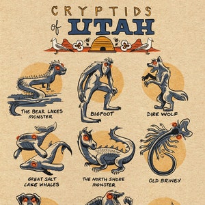 Famous Cryptids of Utah Print