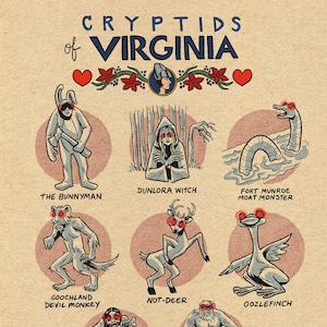 Famous Cryptids of Virginia Print