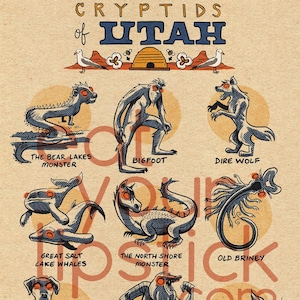 Críptidos famosos de Utah Impresión de 11 x 14