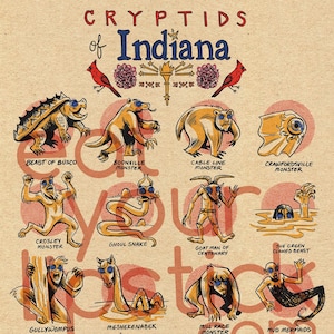 インディアナ州の有名な未確認生物 8 x 10 プリント
