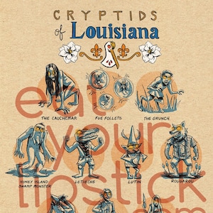 ルイジアナの有名な未確認生物 11x14インチ プリント