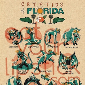 Famous Cryptids of Florida Print