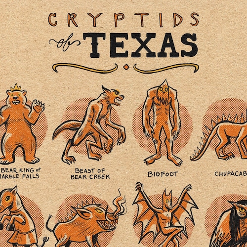 Famous Cryptids of California Print Etsy