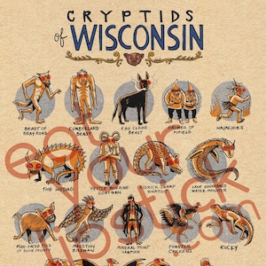 Famous Cryptids of Wisconsin Print
