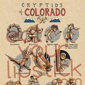 Famous Cryptids of Colorado 11&quot; x 14&quot; Print
